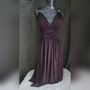 Chocolate brown cocktail dress.